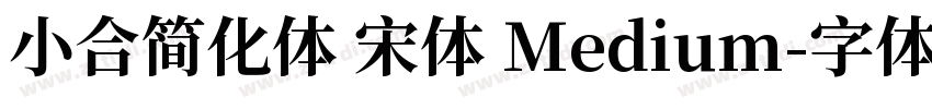小合简化体 宋体 Medium字体转换